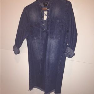 Lace Up Jean Dress